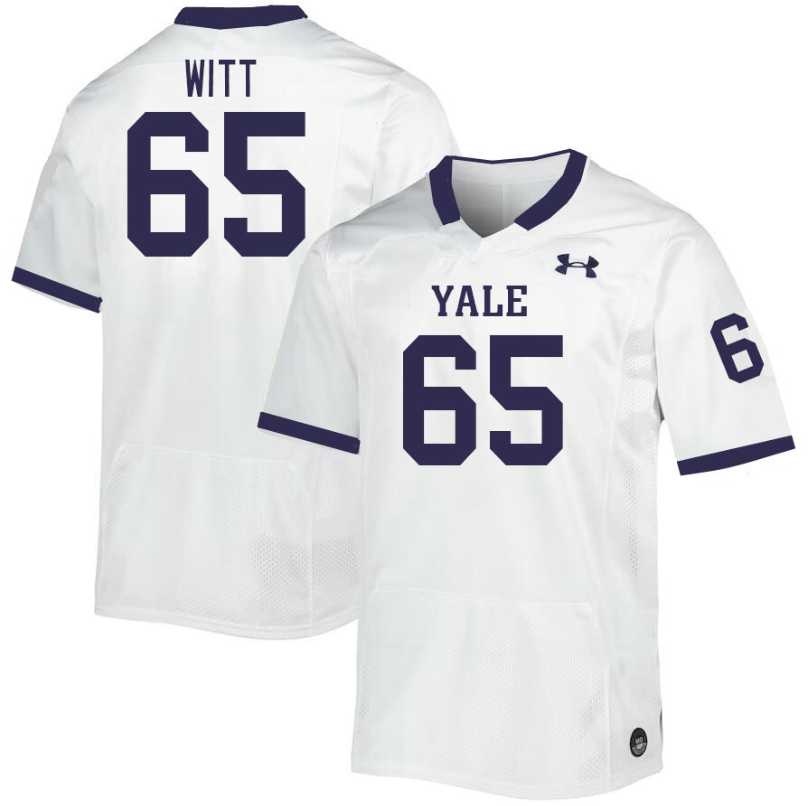 Men-Youth #65 Lukas Witt Yale Bulldogs 2023 College Football Jerseys Stitched Sale-White